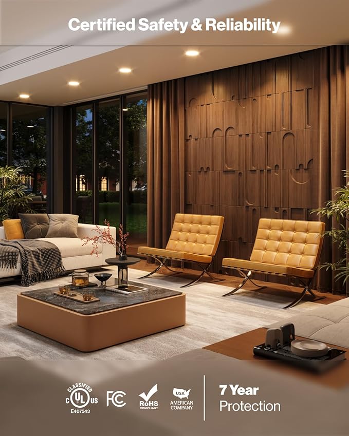 Sunco 24 Pack 6 Inch LED Recessed Light Retrofit, Can Lights for Ceiling, 1700 LM High Brightness, Selectable CCT 2700K/3000K/4000K/5000K/6000K, 17W=120W, Dimmable, Baffle Trim, Damp Rated UL