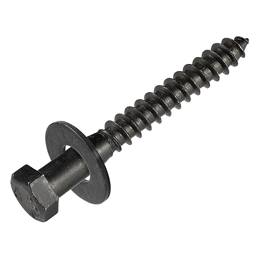 5/16 x 3 (50 Pack) Lag Screw Kit, 50 Screws and 50 Washers, Ceramic Black Ruspert Coating for Exterior Use, Meets ASTM A307 and ASME B18.2.1, Industrial/Commerical Grade by Makers Bolt