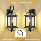 Large Outdoor Wall Lights, 18" Black Exterior Light, 2- Pack Aluminum Outdoor Wall Light Fixture with E26 Socket, Outside Porch Light Enclosed Bottom ETL Listed Exterior Lamp Wall Mount for House