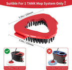 2 Pcs Scrub Brush Replacement Head for O Cedar EasyWring Spin Mop 1 Tank System, Shower Floor Scrubber, Microfiber Triangle Hard Bristle Cleaning Brush for Bathroom Kitchen Pool, Glass and Tile Walls