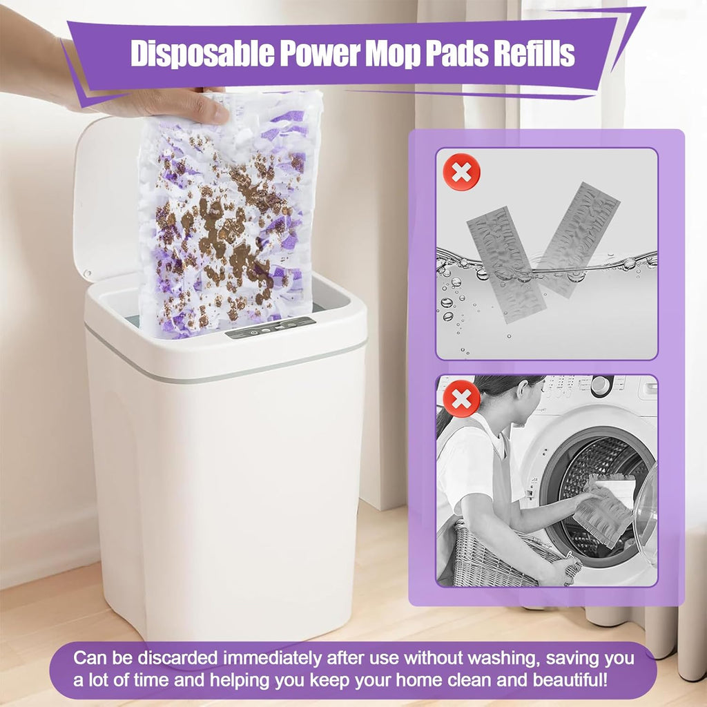 42 Pack Disposable Power Mop Pads for Swiffer PowerMop, 5X Power Mop Refills for Cleaning, 14-Layer Unscented Thickened Multi-Surface Replacement Mopping Pads Refills for Floor Cleaning