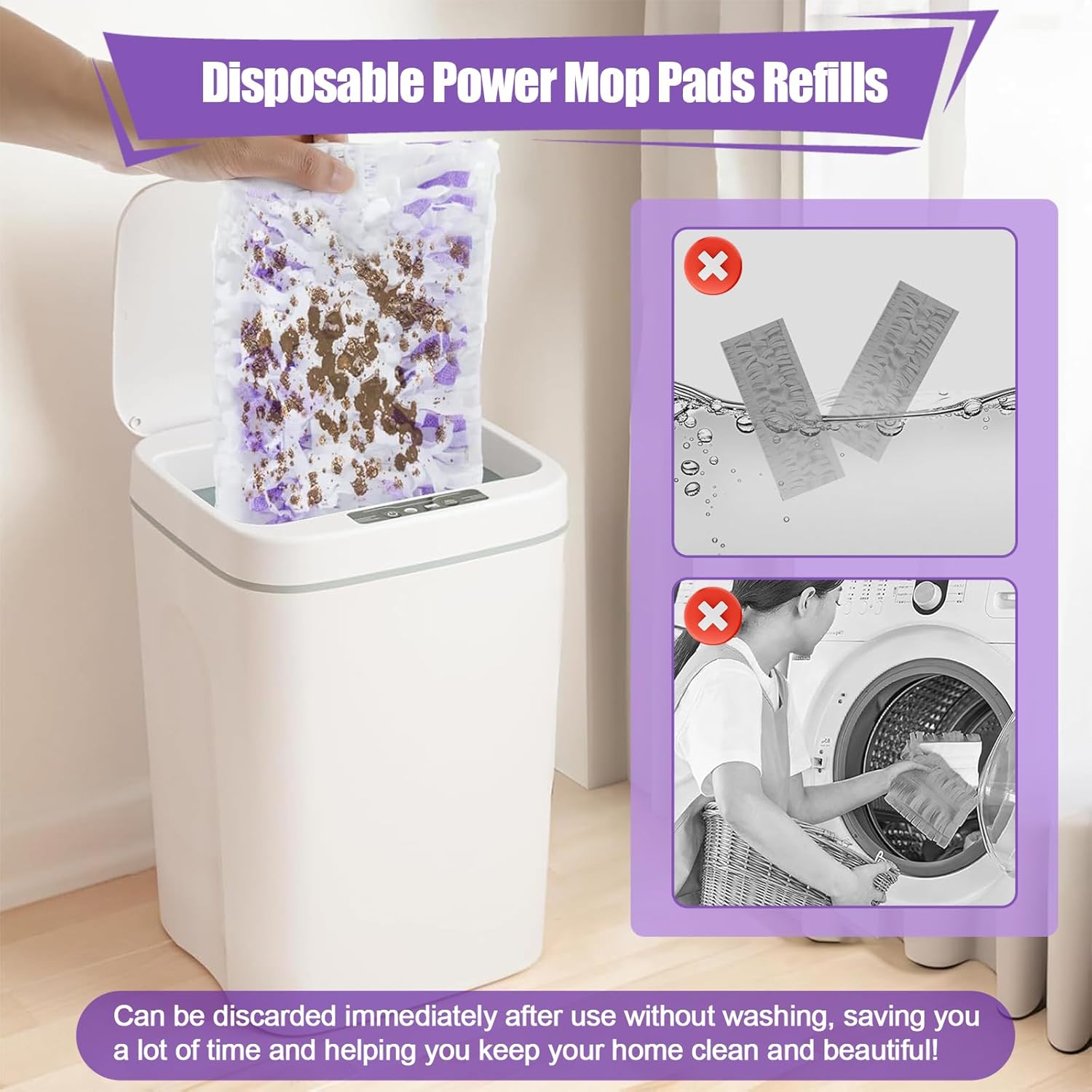 42 Pack Disposable Power Mop Pads for Swiffer PowerMop, 5X Power Mop Refills for Cleaning, 14-Layer Unscented Thickened Multi-Surface Replacement Mopping Pads Refills for Floor Cleaning