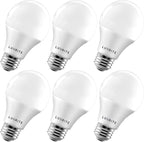 LUXRITE A19 LED Bulb 60W Equivalent, 5000K Bright White, 800 Lumens, Dimmable Standard LED Light Bulbs 9W, Enclosed Fixture Rated, Energy Star, E26 Medium Base - Indoor and Outdoor (6 Pack)