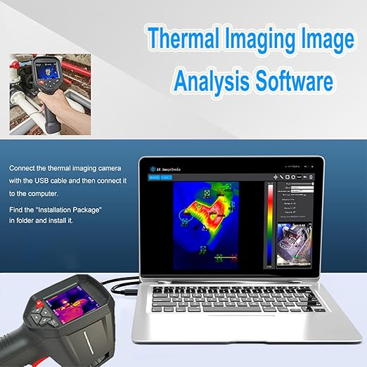 Thermal Imaging Camera 256x192 IR Resolution Handheld Infrared WiFi Thermal Camera 3.5" Screen with Analysis Software, Thermal Camera Home Inspection,Thermal viewer,Thermal Vision