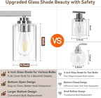 5-Light Bathroom Light Fixtures, 31" Modern Vanity Lights Over Mirror with Clear Glass Shades, Brushed Nickel Light Fixture, Classic Wall Light Fixture for Mirror Living Room Cabinet Bedroom Porch