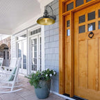 Outdoor Barn Light Fixture Farmhouse Wall Mount Light Gooseneck Wall Sconce Exterior Wall Lighting Fixture Industrial Black Finish Lantern for Porch with Gold Interior, 4Pack, RZ004-4PACK BK