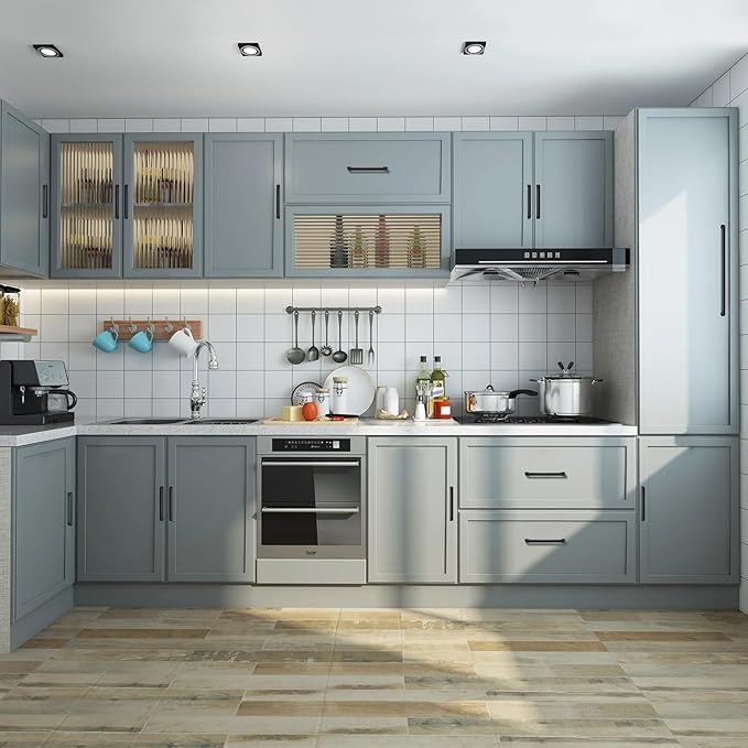 10 Pack 5 Inch(128mm) Hole Center Matte Black Modern Drawer Pulls Timeless Cabinet Pull Handle Vanity Pull Handle Classic Kitchen Cabinet Hardware, Screws Included, M-Black(5x10)