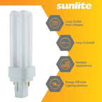 Sunlite 40541 PLD13/SP41K/10PK Double Twin Tube Compact Fluorescent Lamp, PLD 2-Pin, 13 Watts, 660 Lumens, 4100K Cool White, 2-Pin (GX23-2) Base, 10 Pack