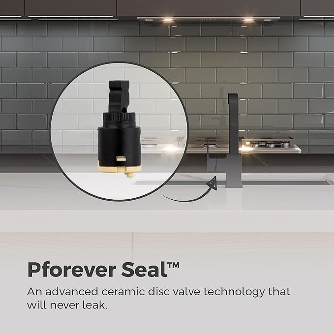 Pfister Arkitek Kitchen Faucet with Pull Out Sprayer, Single Handle, High Arc, Matte Black Finish, LG534LPMB