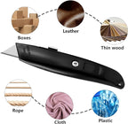 DIYSELF 2Pack Utility Knife Box Cutter Retractable Blade Heavy Duty(Black)