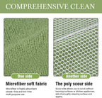 SINLAND Microfiber Dish Cloth for Washing Dishes Towels Rags Best Kitchen Washcloth Cleaning Cloths with Poly Scour Side -Used for Plates, Bowls and Dishes, 5 Color Assorted 12inchx12inch 10pack