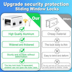 Sliding Window Locks (2 Sets), Secure Window Lock with Key, Window Locks for Up and Down Windows & Horizontal Sliding Windows, Adjustable Window Lock, Sturdy and Durable, Does Not Deform.