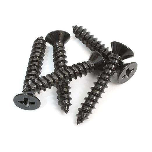 Bolt Dropper #8 x 1-1/2-Inch Wood Screws, Pack of 100 - Black Xylan Coated Stainless Steel Flat Head Phillips Screws - Corrosion Resistant for Wood, Drywall Applications, and Outdoor Projects