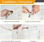 2 Pack Universal Side Mount Toilet Handle Angle-Mount Adjustable Trip Lever Tank Flush Lever Replacement Handle with 2 Pieces Stainless Steel Flapper Chains for Most Toilets - Brushed Nickel