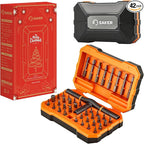 Saker 42-in-1 Magnetic Screwdriver Set for Christmas Gifts, Screwdriver Kit with T Handle & Storage Case, Holiday Gifts for Men, DIY, Furniture, Computer, and Bicycle Repair, Orange