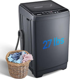 Portable Clothes Washing Machines 27 LBS Full Automatic Washer and Spinner Combo with 10 Program and 8 Water Level, Compact Laundry Wash Machine for Apartment RV Dorm, Grey