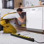 10 Outlet Metal Power Strip with 2100J Surge Protector, Heavy Duty 6FT Extension Cord, Wide Spaced Outlets and Wall Mount for Garage, Workshop, Industrial, Home, Ideal Gift for Father (6ft)