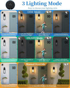 18'' Large Motion Sensor Outdoor Lights 2 Packs, Dusk to Dawn Exterior Lighting Fixtures, Modern Black Outdoor Sconces Porch Light for House, Outside Farmhouse Wall Lanterns for Front Door, Garage