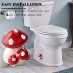 Toilet Bolt Caps, Mushroom Bathroom Decor Toilet Bolt Covers, Fun and Cute Bathroom Decor for Easy Toilet Installation - Decorative Covers for Toilet Bolts (Red Mushroom 2pcs)