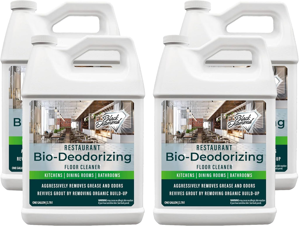 Restaurant Bio-Deodorizing Floor Cleaner Heavy Duty Commercial Concentrated Enzyme Degreaser and Odor Eliminator for Use in Mopping Bathroom, Kitchen, and Dining Room - 4 Gallons