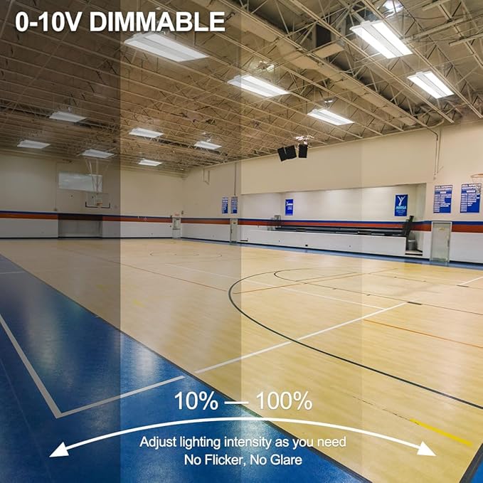 High Bay LED Shop Light 300W 42000LM 5000K 100-277V Dimmable, 3FT Commercial Grade Linear Bay Lights for Warehouse Workshop Supermarket Stadium, Power Tunable 300W/220W/165W, ETL 2 Pack