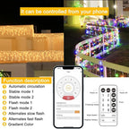 Christmas String Lights Outdoor - 131Ft/40M 1680 LED 8 Modes with Remote Control and App Waterproof Christmas Lights for Patio Yard Garden Wedding Party-Warm White to Multicolor