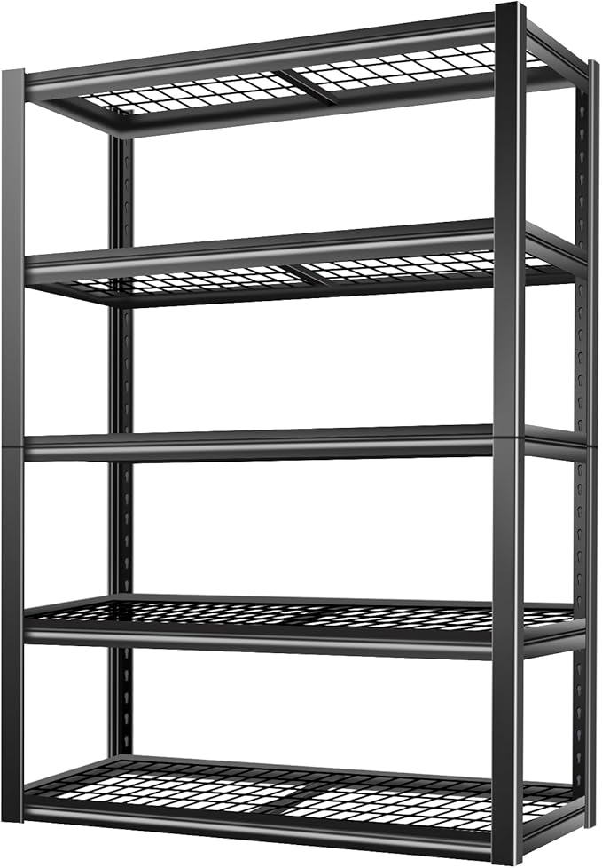 BILT HARD Garage Shelving 3000 LBS 36" W x 18" D x 72" H, Heavy Duty 5-Tier Metal Shelving Units with Adjustable Shelf, Steel Wire Utility Storage Shelves