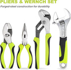 FASTPRO 225-Piece Household Tool Set, SAE & Metric Mechanics Hand Tool Set with Toolbox, Home/Auto Repairing Tool Kit for DIY, Home Maintenance and Car Repairing, Green