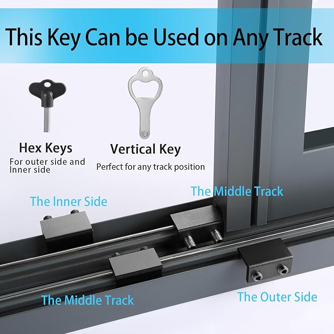 ZRFCXE Window Locks,12 Pack Sliding Window Locks with Key for Vertical & Horizontal Sliding Windows Doors,Easv to Install,Adjustable Security Window Lock for Patio Bedroom Home and Office (Black)