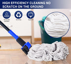 KeFanta Heavy Duty Mops for Floor Cleaning,60" Commercial Industrial Mop with Long Handle, Looped-End String Cotton Wet Mop for Home, Kitchen, Garage, Office and Concrete/Tile Floor