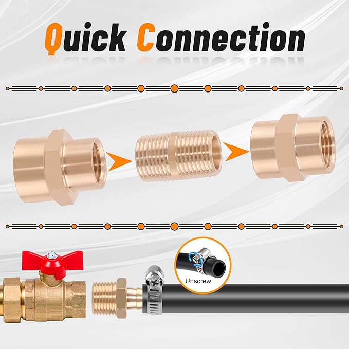 146Pcs Hose Pipe Fitting & Barb Fitting Kit, 56Pcs Hose Pipe Fitting & 50Pcs Barb Fitting & 40Pcs Hose Clamp, Hex Nipple, Reducing Bushing, Reducing Coupling, NPT Coupling, Adapter, Union