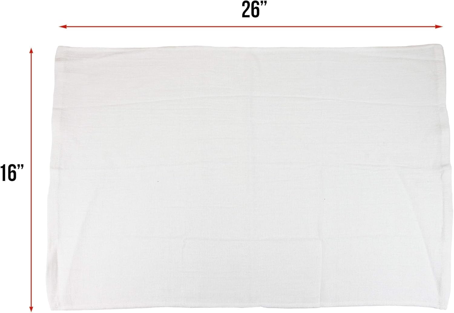 Arkwright Surgical Huck Towels - (Pack of 12) Lint Free & Highly Absorbent Pre-Treated Cotton Cleaning Cloths, Perfect for Medical, Auto Detailing, Window Glass, and Shop, 16 x 26 in, White