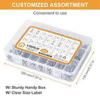 VIGRUE 520pcs 304 Stainless Steel Wood Screw Assortment Kit, #4#6#8#10 Flat Head & Pan Head Philips Self Tapping Screw Assortment