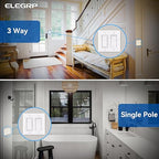 ELEGRP Dimmer Light Switch for 300W Dimmable LED/CFL Lights and 600W INC/HAL Bulbs, Single Pole/3-Way LED Slide Dimmer Light Switch, Wall Plate Included, UL Listed, 5 Pack, White