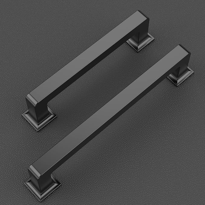 6 Pack 3 Inch Matte Black Cabinet Pulls - Kitchen & Dresser Handles