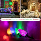 GoodBulb 7-Watt C9 Red Ceramic Holiday Light Bulbs Intermediate E17 Base 50 Lumens Christmas Lights Bulbs Ideal for Holiday Decorations Pack of 25 Bulbs