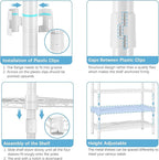 VIPEK V60 Extra Large Clothes Rack Portable Closet Rack Freestanding Wardrobe Heavy Duty Garment Rack Metal Closet for Hanging Clothes, Bedroom Storage Organizer, Max Load 1620lbs, White