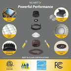 NUWATT | 16 Pack | Bronze 3 Inch Round Adjustable LED Ceiling Light Gimbal Recessed Lighting Dimmable Canless Light 5CCT 2700K | 3000K | 3500K | 4000K | 5000K 8W 600 Lumens IC-Rated Wet Rated 120V