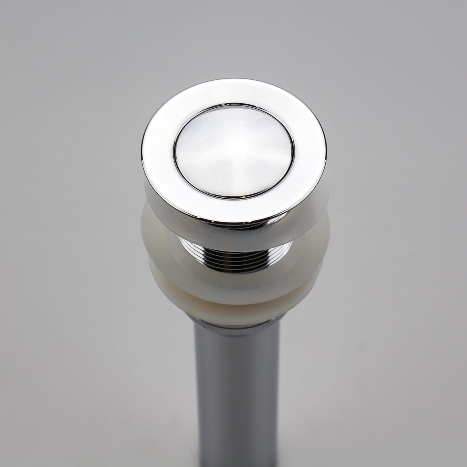Polished Chrome Pop Up Sink Drain without Overflow, Bathroom Faucet Vessel Vanity Sink Drain Stopper