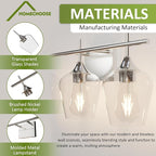 Vanity Bathroom Light, 3-Light Bathroom Light Fixtures Over Mirror, Silver Vanity Lights for Bathroom with Clear Glass, Modern Wall Lamp for Cabinet Hallway, Bedroom