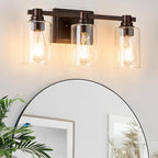 3 Lights Bathroom Lighting Fixtures Over Mirror Oil Rubbed Bronze Bathroom Vanity Light Fixture Farmhouse Vanity Light Vintage for Bedroom Living Room Hallway