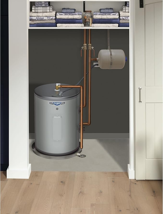GE Appliances 18 Gallon Versatile Plug and Play Electric Water Heater with Adjustable Thermostat, Easily Installs Where You Want It, 120 Volt