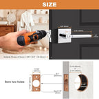 Probrico Polished Chrome Privacy Door Handle Lockset Heavy Duty Square Interior Door Lever for Bedroom or Bathroom Reversible Keyless Handleset Door Knob Slim Handed Levers, 1 Pack