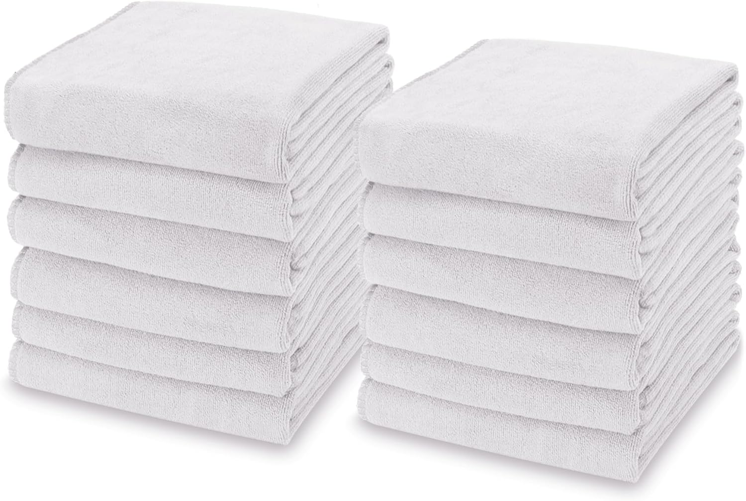 kimteny 13x28 Inches Kitchen Cloth Dish Towels, 400 GSM Premium Dishcloths, Super Absorbent Coral Velvet Microfiber Cleaning Cloths, Fast Drying Rags for Washing Dishes (12 Pack, White)