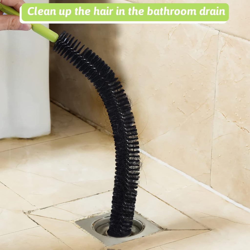 Sewer Drain Brush, Drain Clog Remover, 17inch Flexible Long Pipe Snake Hair Clogs Catcher Cleaner Tool for Toilet, Kitchen Sink, Sewer Drain, Bathroom Tub