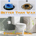 Toilet Flange Repair Kit, Universal Toilet Seal Parts for Wax Seal, Rubber Gasket Ring, Wax-Free Toilet Bowl Replacement kit Include Premium Nuts, Washers, 3.26Inch Bolts, Bolt Caps