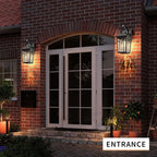 Darkaway Large Outdoor Wall Lights for House, 18inch Exterior Lighting Fixtures Wall Mount Outdoor Porch Lights Waterproof Black Outside Sconce Lights with Water Ripple Glass for Patio Hallway Garage