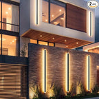 Aipsun 2 Packs Porch Wall Lights 71 inch Long Strip Modern Outdoor Wall Light Fixture, 50W Black Wall Mount Lighting Sconce Exterior Lights Wall Sconce 3000K for House Living Room Corridor