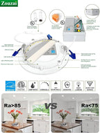 zouzai 20 Pack 6 Inch Ultra-Thin LED Recessed Ceiling Light with Junction Box 5000K Daylight Adjustable Dimmable Can-Killer Downlight - ETL and Energy Star Certified