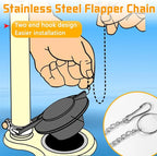 Boltigen Front Mount Toilet Handle, Toilet Trip Lever Handle Replacement with Stainless Steel Flapper Chain, Chrome Finish Universal Toilet Tank Flush Handle Lever for Most Toilets